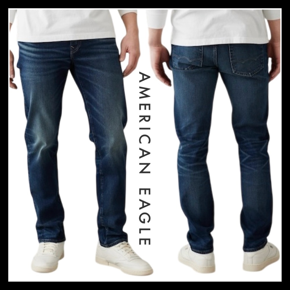 4 PAIRS American Eagle AirFlex+ Slim Straight Men’s 4 Jean BUNDLE Size (33X30) - Picture 13 of 13